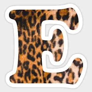 Letter E leopard print Sticker